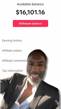 a man in a suit and tie is standing in front of a balance